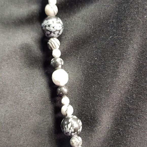 Steampunk Style Natural Stone, Skeleton Cameo, Roman Numeral Clock Disc Necklace - Picture 4 of 12